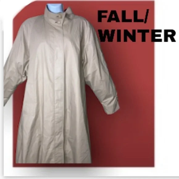 London Fog Trench Coat Beige Size 10 Regular - Picture 2 of 16